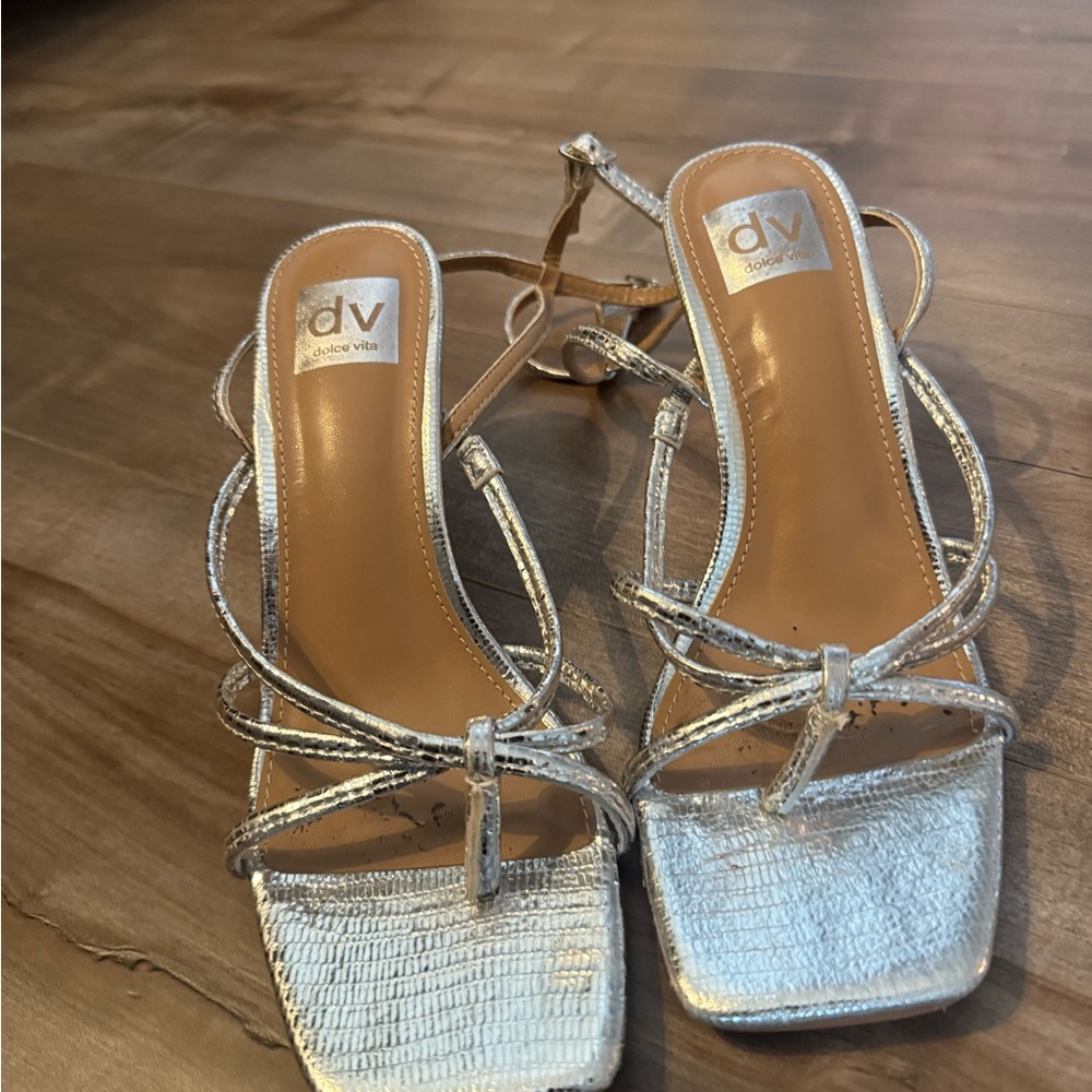 DV by Dolce Vita Metallic Silver Heels